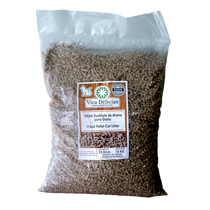 Sustituto de arena para gato | Pellets de madera | Bolsa con 10kg