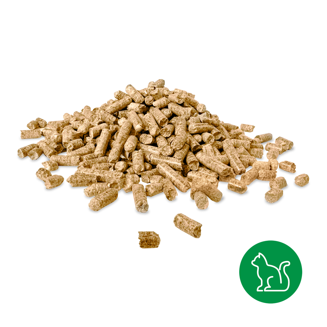 Sustituto de arena para gato | Pellets de madera | Bolsa con 20 kg