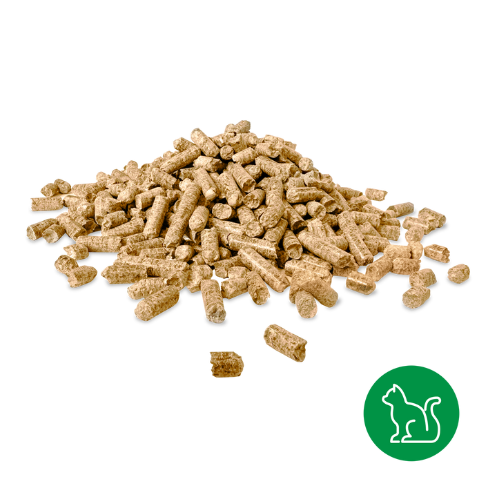 Sustituto de arena para gato | Pellets de madera | Bolsa con 20 kg