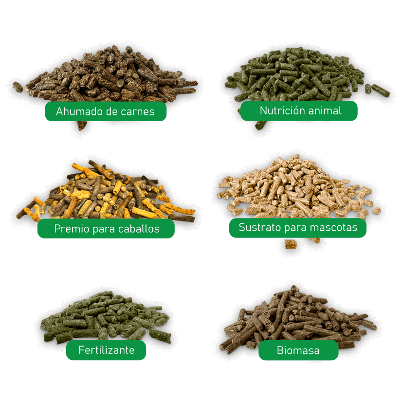 Variedad de pellets vegetales para diferentes aplicaciones